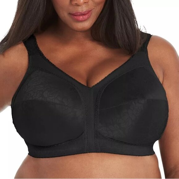 Playtex 18 Hour Ultimate Shoulder Comfort Wireless Bra Sz 44C Black Jacquard - Picture 1 of 9